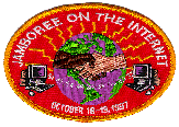 This patch was created to commemorate the 1997 (first) Jamboree On The Internet.  Because no 'official' patch was created, this patch has become rather coveted.  It is a snapshot of Scouting history! (Uploaded by Don De Young