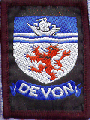 The badge of Devon Scout County. The Crowned Lion dates back to William of Orange who landed in Devon, prior to taking the English Throne. The ship denotes our maritime history, Drake and Raleigh to name but two.